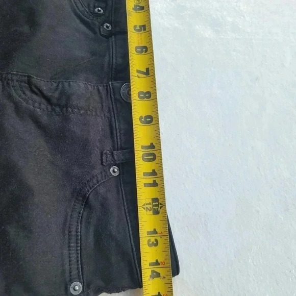 Almost Famous Jeans Womens 9 Black Denim Tapered Jeggings Lace Up Stretch Skinny - Picture 5 of 9